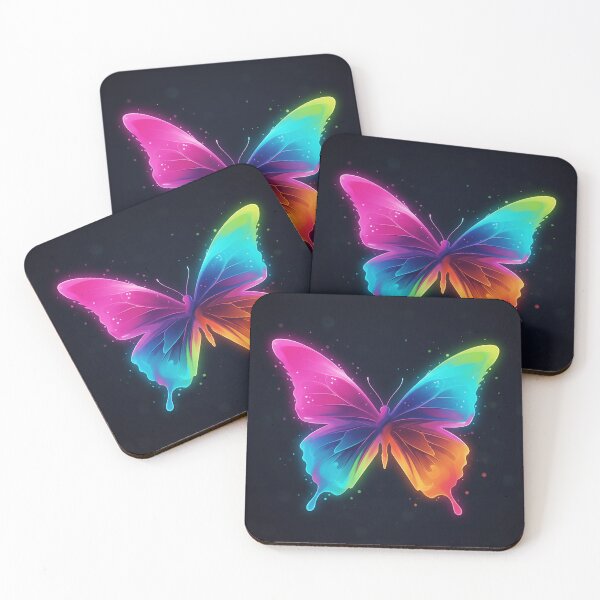 Item preview, abstract butterfly silhouette made from multi-color flowing gradients, aesthetic art style, glowing soft edges designed and sold by AwesomeArtist26.