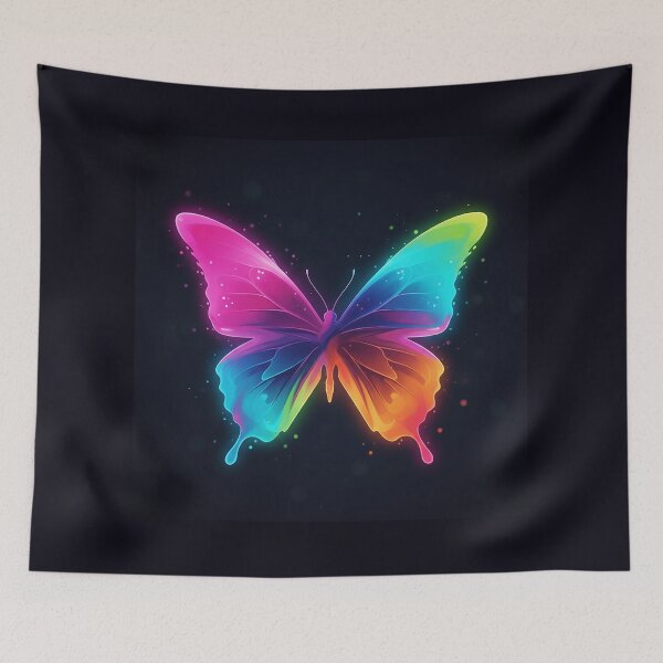 Item preview, abstract butterfly silhouette made from multi-color flowing gradients, aesthetic art style, glowing soft edges designed and sold by AwesomeArtist26.