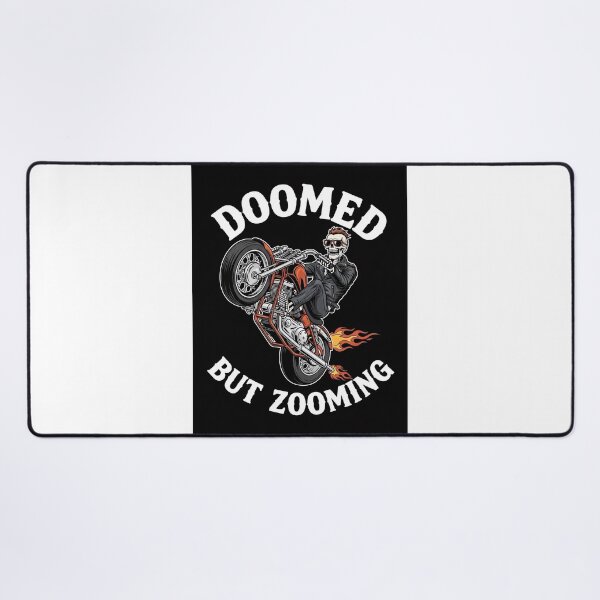 Item preview, Doomed But Zooming – Funny Skeleton Biker Meme designed and sold by Paper & Pattern Co.