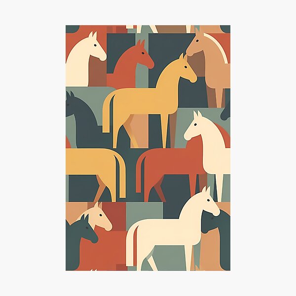 Item preview, Geometric Horse Icon Pattern (image size 7840x11680) designed and sold by Digital-Davinci.