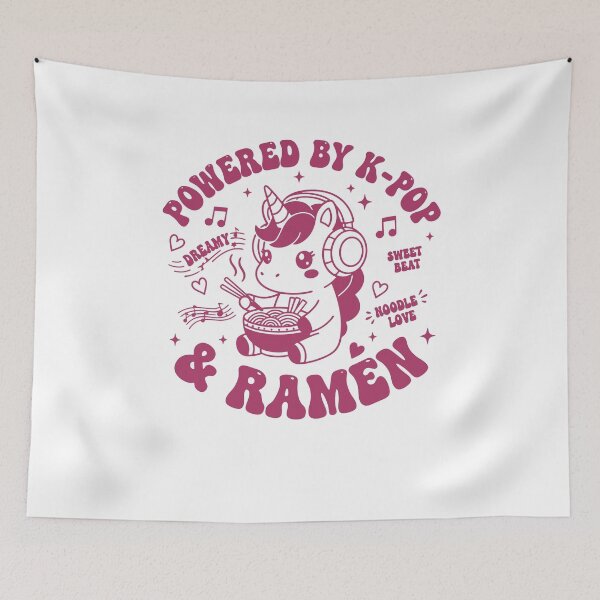Item preview, Powered By K-Pop And Ramen Kpop Anime Unicorn designed and sold by LuminOrb.