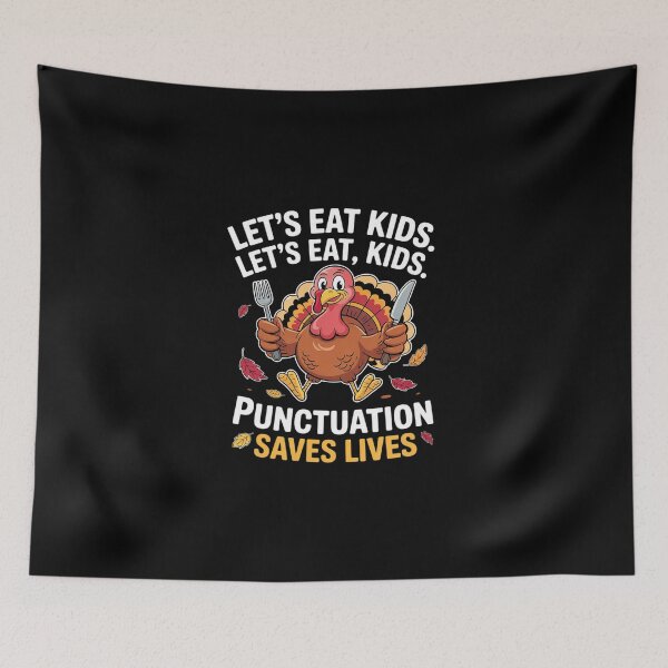 Item preview, Thanksgiving Teacher Turkey Lets Eat Kids Punctuation designed and sold by DigitaldeligArt.