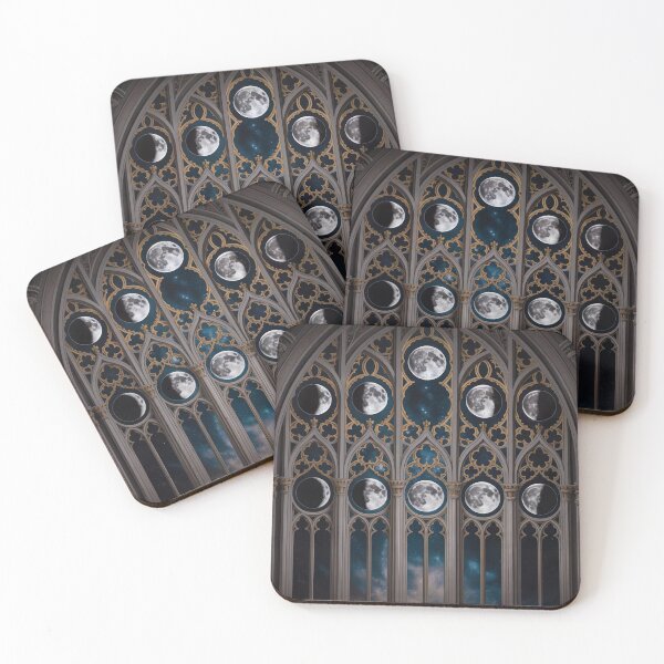 Item preview, Gothic Moon Phases Cathedral Pattern | Celestial Stained Glass Night | Dark Fantasy Seamless Design designed and sold by Tamas Das.