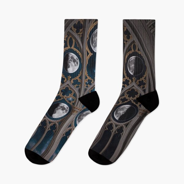 Item preview, Gothic Moon Phases Cathedral Pattern | Celestial Stained Glass Night | Dark Fantasy Seamless Design designed and sold by Tamas Das.