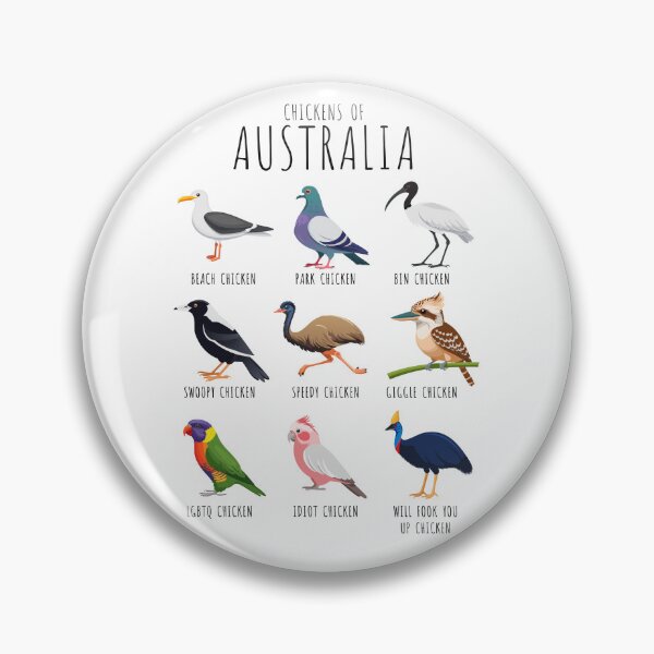 Item preview, Chickens of Australia – Funny Australian birds with silly chicken names | Aussie Humour (on light colours) designed and sold by messy-nessie.