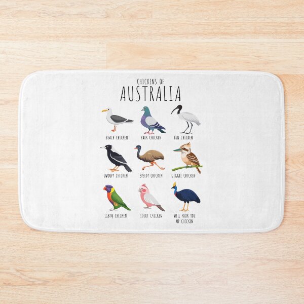 Item preview, Chickens of Australia – Funny Australian birds with silly chicken names | Aussie Humour (on light colours) designed and sold by messy-nessie.