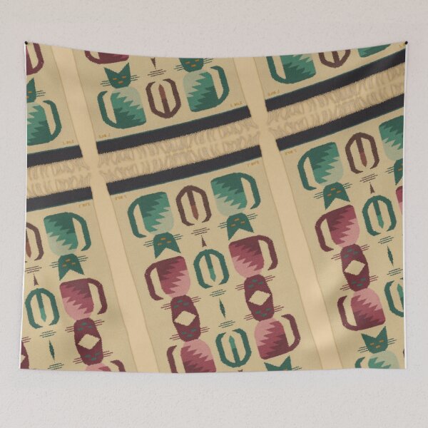 Item preview, Retro Cat Quartet – Stylized Grid Print designed and sold by LuxuryApparels.