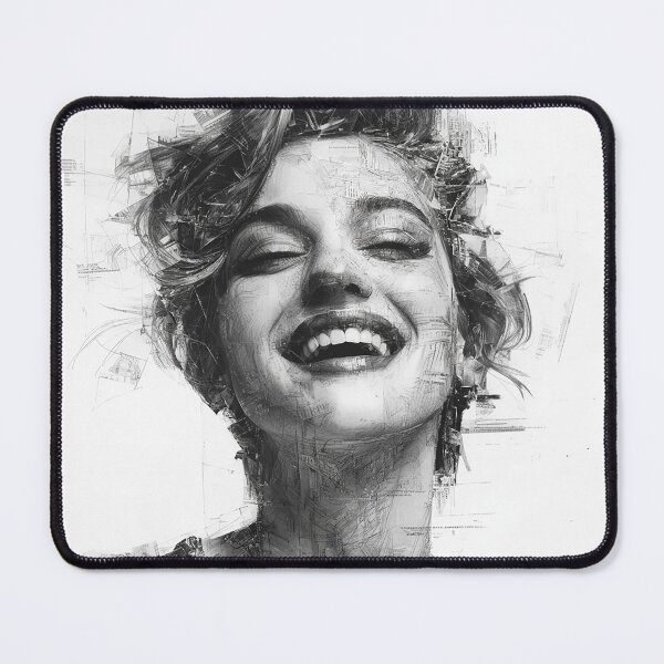 Item preview, Woman smiling abstract art drawing sketch designed and sold by AwesomeArtist26.