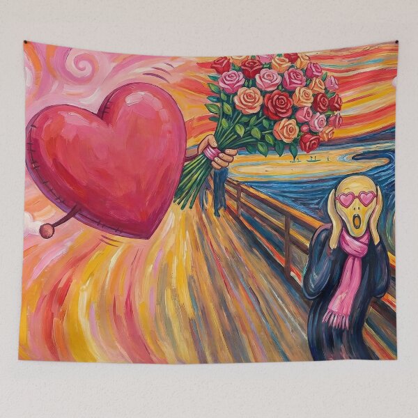 Item preview, The Scream of Love - Funny Edvard Munch Parody Art designed and sold by AgingeR.