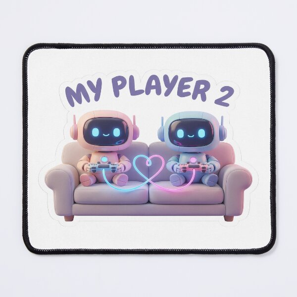 Item preview, My Player 2 Cute Gamer Robot Love designed and sold by AI Experiment Lab.