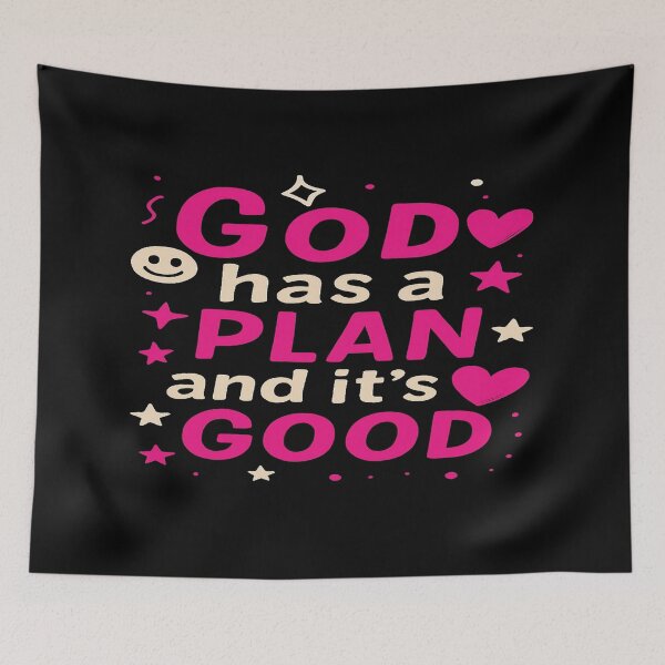 Item preview, Faithful Motivation Quote – “God Has a Plan and It’s Good” – Bold Pink Christian Typography Art designed and sold by Bright Nest Studio.