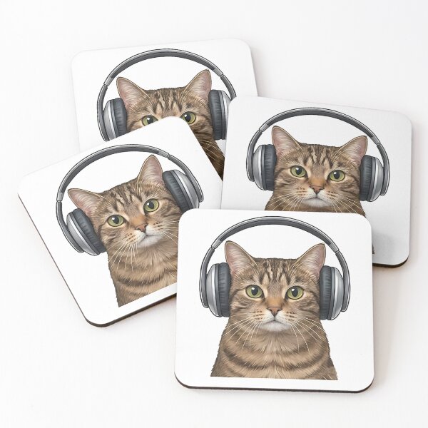 Item preview, Cat with Headphones designed and sold by k3rstman1.