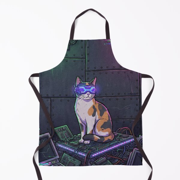 Item preview, Cyberpunk Calico Cat - Neon Future Tech Feline designed and sold by Midnight Replay.