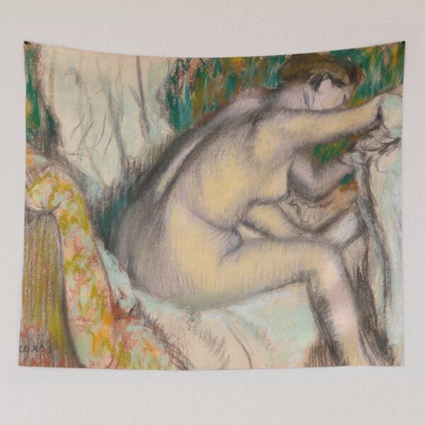 Item preview, Woman Drying Her Arm by Edgar Degas: Intimate Impressionist Fine Art Print designed and sold by artofuniverse.