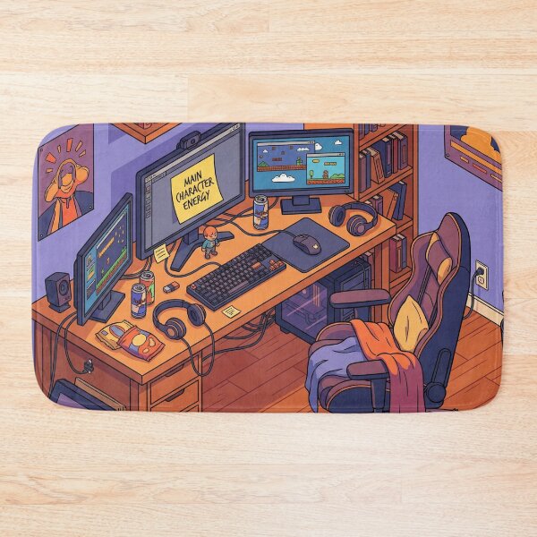 Item preview, Main Character Energy Gamer Setup - Isometric Room designed and sold by Midnight Replay.