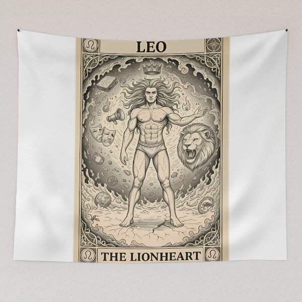 Item preview, Leo Tarot Card - The Lionheart: Sarcastic Zodiac Etching designed and sold by Midnight Ink Studio.
