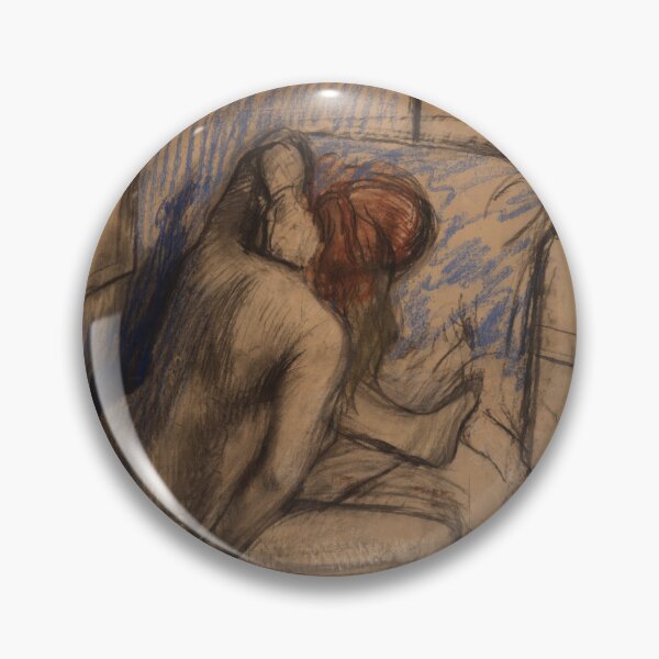 Item preview, Woman Drying Her Hair by Edgar Degas: Intimate Impressionist Figure Study designed and sold by artofuniverse.