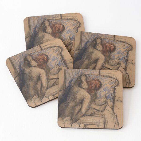 Item preview, Woman Drying Her Hair by Edgar Degas: Intimate Impressionist Figure Study designed and sold by artofuniverse.