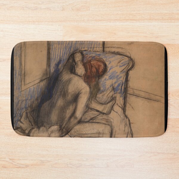 Item preview, Woman Drying Her Hair by Edgar Degas: Intimate Impressionist Figure Study designed and sold by artofuniverse.