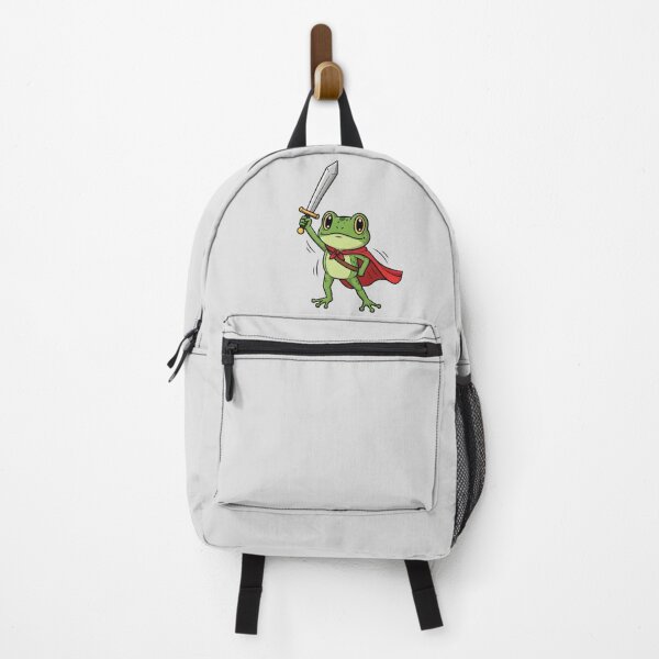Item preview, Brave Frog Warrior with Sword and Red Cape – Cute Cartoon Fantasy Illustration designed and sold by mitdz shop.