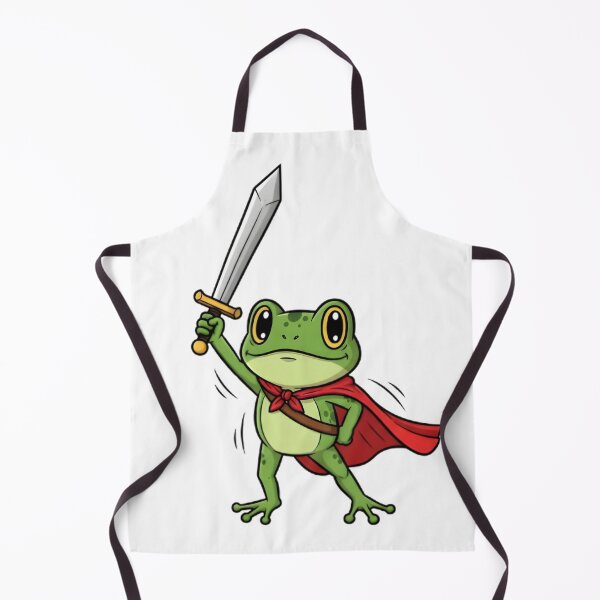 Item preview, Brave Frog Warrior with Sword and Red Cape – Cute Cartoon Fantasy Illustration designed and sold by mitdz shop.