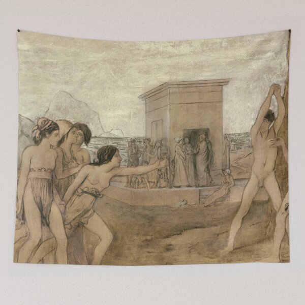 Item preview, Young Spartan Girls Challenging Boys by Edgar Degas: Classical Impressionist Poster designed and sold by artofuniverse.