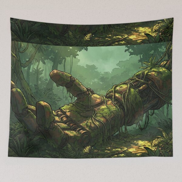 Item preview, Forgotten City of Mechs - Overgrown Robot Jungle designed and sold by Midnight Replay.