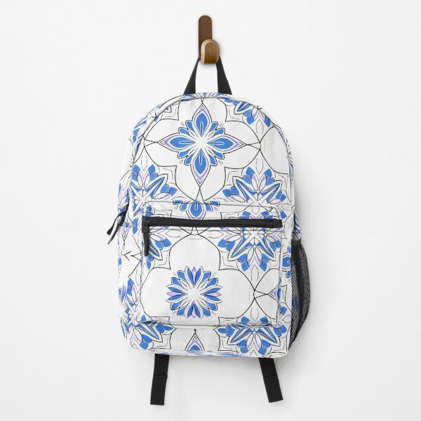 Item preview, Azure Petal Grid – Geometric Floral Tile Pattern designed and sold by meesub.