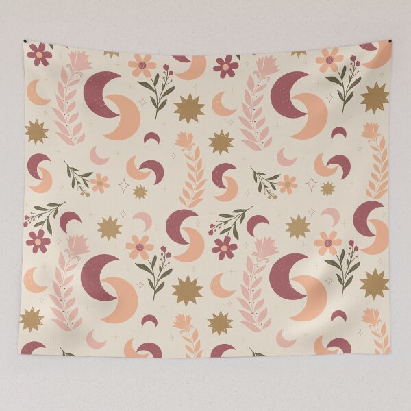 Item preview, Bohemian Moon and Flower Motif - Spirituality and Zen designed and sold by Atelieranthea84.