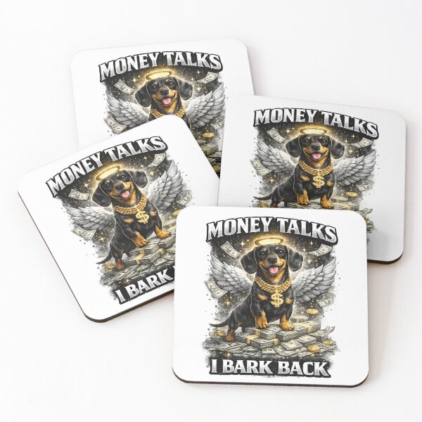 Item preview, Money Talks Angel Dog Bark Bling Art designed and sold by mvm-shop.