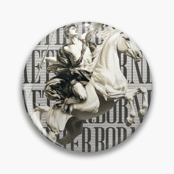 Item preview, Neoclassical Rider on White Horse with Bold Text designed and sold by Adronia.