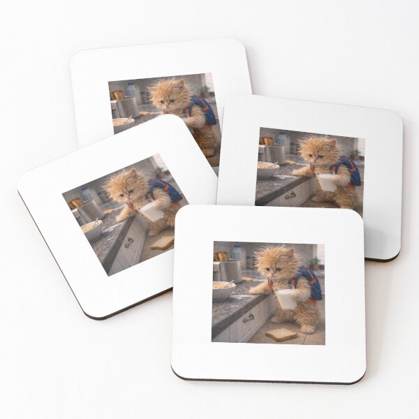 Item preview, Tired Cat Making Breakfast designed and sold by LovelyCatGalaxy.