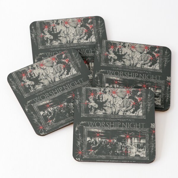 Item preview, Religious Scenes with Red Starbursts on Dark designed and sold by Adronia.
