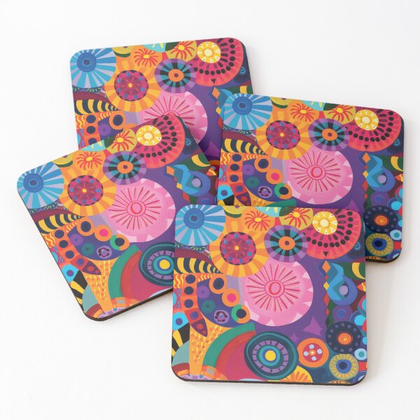 Item preview, Vibrant Eclectic Abstract Floral and Circle Pattern designed and sold by DGtaLrtcom.