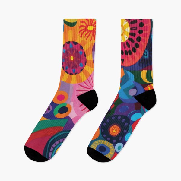 Item preview, Vibrant Eclectic Abstract Floral and Circle Pattern designed and sold by DGtaLrtcom.
