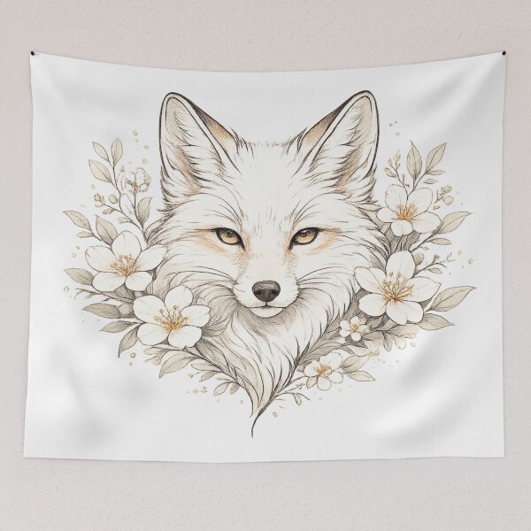 Artikelvorschau, White Fox Blossom – Sanfter Geist des Waldes entworfen und verkauft von photoparadise22.