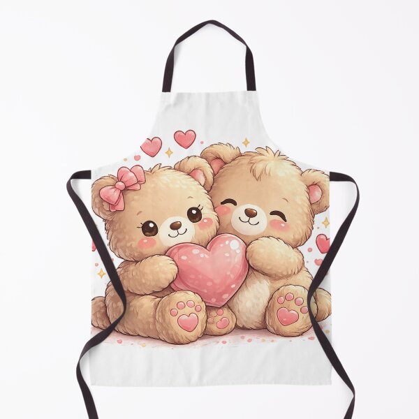 Item preview, Cute Valentine Teddy Bears – Kawaii Love Heart Couple Design designed and sold by Artistmonkey345.