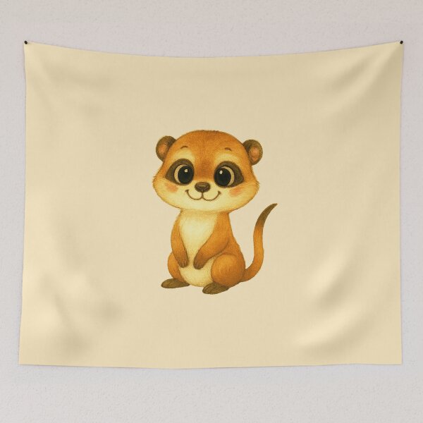 Item preview, The Solar-Powered Sentinel: Cute Meerkat (Suricate) Wildlife Illustration designed and sold by FreiherrPK.