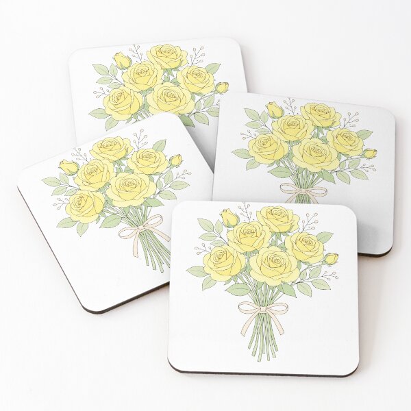 Item preview, Minimalist Bouquet of Yellow Roses – Line Art Illustration in Soft Colors designed and sold by DrizzyV.