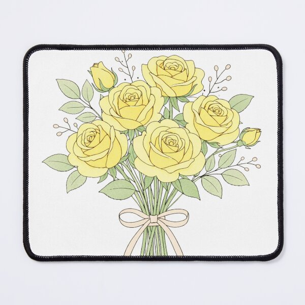 Item preview, Minimalist Bouquet of Yellow Roses – Line Art Illustration in Soft Colors designed and sold by DrizzyV.