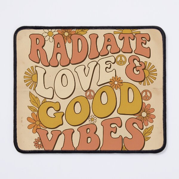 Item preview, Radiate Love and Good Vibes Groovy Typography designed and sold by AI Experiment Lab.