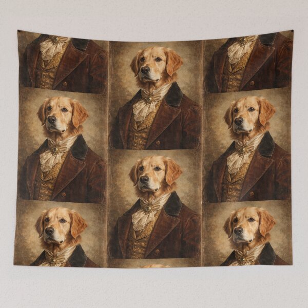 Item preview,  Golden Retriever Renaissance Portrait - Vintage Dog in Victorian Clothing Art Print designed and sold by freackly.