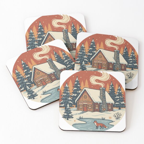 Item preview, Rustic Winter Cabin Escape | Vintage Badge Illustration designed and sold by DESTAR8.
