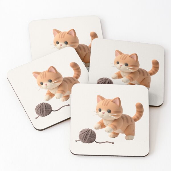 Item preview, Plasticine cat with a ball of thread designed and sold by PrintLabStudio.