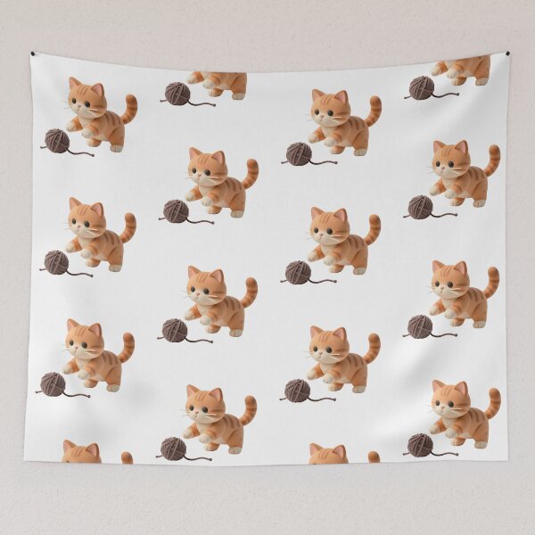 Item preview, Plasticine cat with a ball of thread designed and sold by PrintLabStudio.