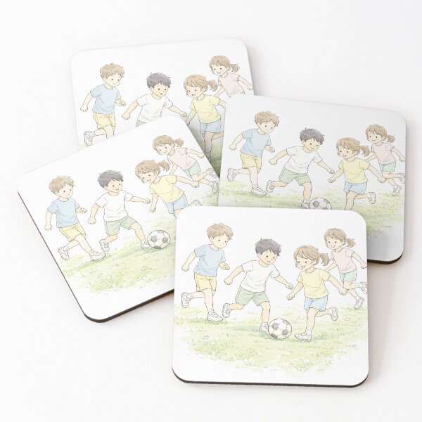 Item preview, Children Playing Football – Minimalist Children's Illustration designed and sold by DrizzyV.