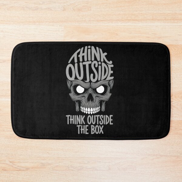 Item preview, Think Outside the Box Skull – Creative Typography Dark Art Illustration designed and sold by mitdz shop.