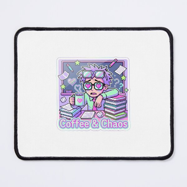 Item preview, Funny Y2K Teacher Sticker - Coffee Chaos Survival designed and sold by OrikuStudio.