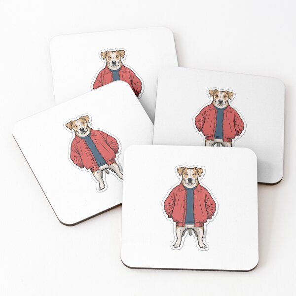 Item preview, Cool Dog Character Wearing Red Jacket Illustration designed and sold by DigitalStudioZT.