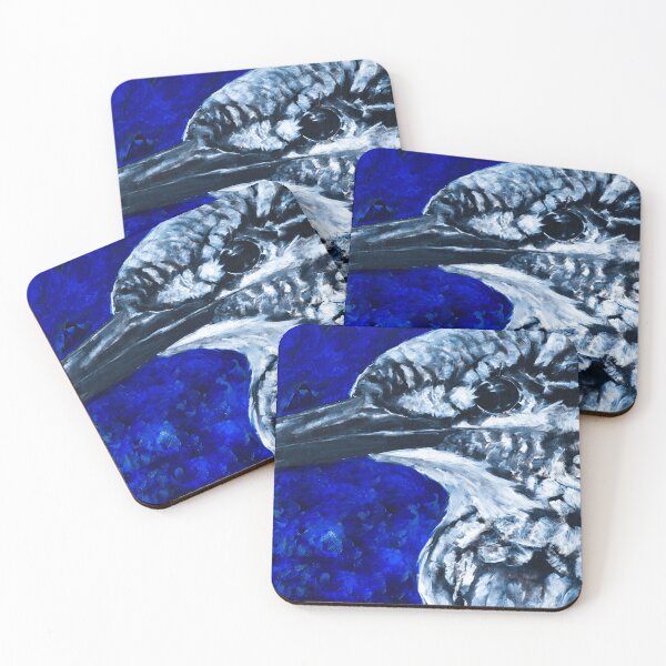 Item preview, King fisher in oils b&w on blue background designed and sold by EllyBurg.